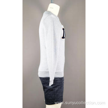 Men's towel embroidery sweatshirt without hood